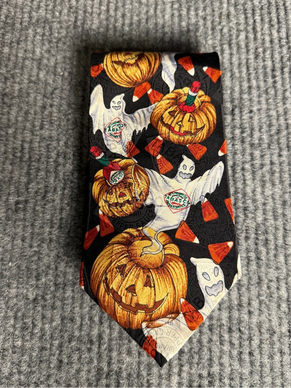 Vintage McIlhenny Co. Tabasco Brand novelty necktie Halloween